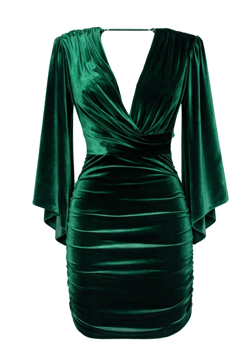 ABITO CORTO VELLUTO MANICA PIPISTRELLO 2 TG 95%PL 5%EA MADE IN ITALY  - GREEN